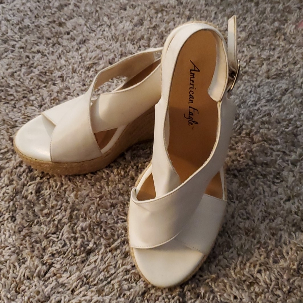 White wedge heel